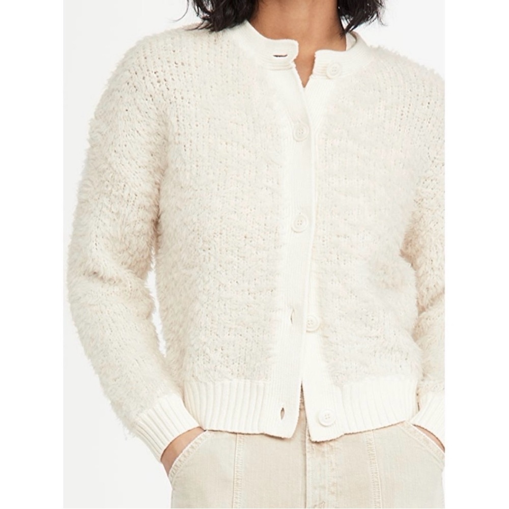 Alex Mill Binky Cardigan Ivory Medium As Is Merino Wool Neutral Button Front